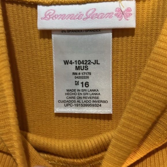 BONNIE JEAN MUSTARD YELLOW LONG SLEEVE BLOUSE - Picture 4 of 5